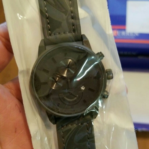 LEATHER Men quartz army Watch Top Brand Waterproof - Picture 2 of 4